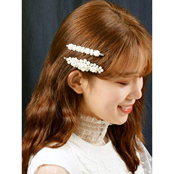 Beautifultracy 5 Piece Pearl Hair Barrettes for All Occasions