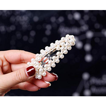 Beautifultracy 5 Piece Pearl Hair Barrettes for All Occasions