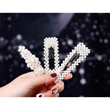 Beautifultracy 5 Piece Pearl Hair Barrettes for All Occasions