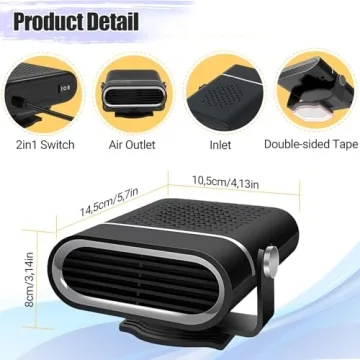 200W Portable Car Heater - Defroster & Demister