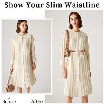 JASGOOD Women Skinny Elastic Belt for Dresses,Thin Retro Stretch Waist Belt with Golden Buckle 2 Pack,Black+Brown,Fit waist size 26-30 inch