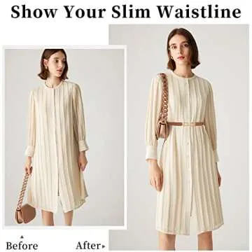 JASGOOD Women Skinny Elastic Belt for Dresses,Thin Retro Stretch Waist Belt with Golden Buckle 2 Pack,Black+Brown,Fit waist size 26-30 inch