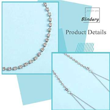 Blindery Sexy Rhinestone Body Chain for Beach Parties
