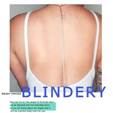 Blindery Sexy Rhinestone Body Chain for Beach Parties