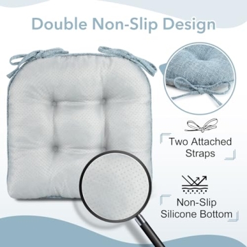 downluxe Stylish Memory Foam Chair Cushions 15.5x15.5