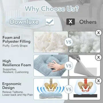 downluxe Stylish Memory Foam Chair Cushions 15.5x15.5