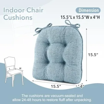 downluxe Stylish Memory Foam Chair Cushions 15.5x15.5