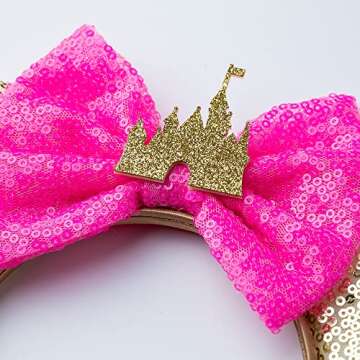 Foeran Mouse Ears Headbands Shiny Bows Mouse Ears Glitter Party Princess Decoration Cosplay Costume ...