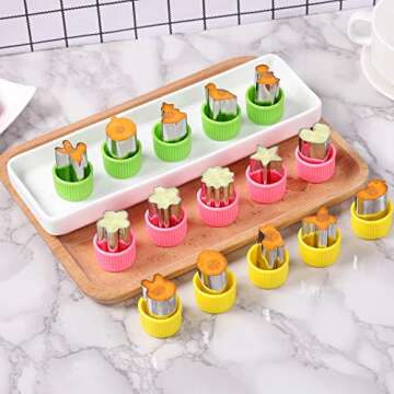 30pcs Vegetable Cutter Shapes Set, Mini Pie, Fruit and Cookie Stamps Mold, Cookie Cutter Decorative Food for Kids Baking and Food Supplement Tools Accessories Crafts for Kitchen