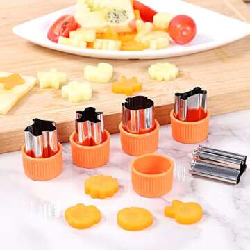30pcs Vegetable Cutter Shapes Set, Mini Pie, Fruit and Cookie Stamps Mold, Cookie Cutter Decorative Food for Kids Baking and Food Supplement Tools Accessories Crafts for Kitchen