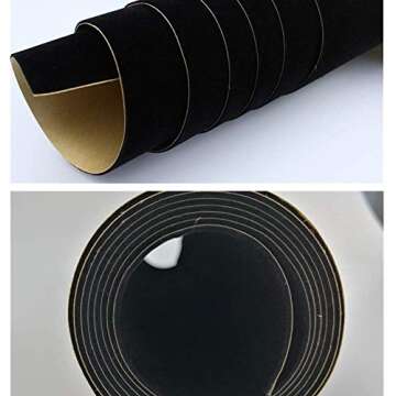 Self Adhesive Felt Fabric, Soft Velvet Drawer Liner, DIY Velvet Fabric for Art & Crafts, Jewelry Box Felt Liner, Solid Color Felt Wallpaper(15.8" x 158", Black)