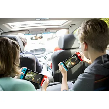 Nintendo Switch with Neon Joy-Con and Mario Kart 8 Deluxe