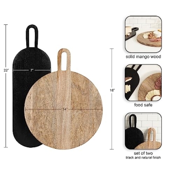Kate and Laurel Staven Serving Boards Set for Entertaining