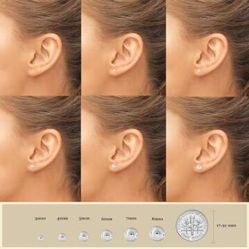 Elegant 18k Gold Plated Silver Ball Stud Earrings for Women