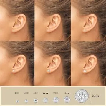 Elegant 18k Gold Plated Silver Ball Stud Earrings for Women