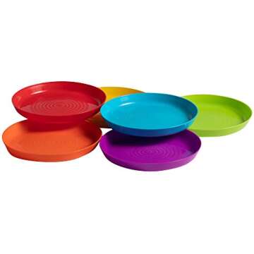 Klickpick Home Kids Plates Set - 12 Colorful BPA Free Plates