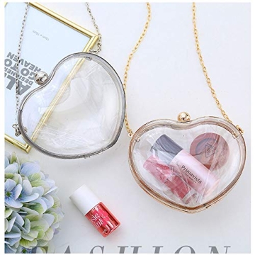Flada Clear Heart Shape Clutch for Women Evening Bags