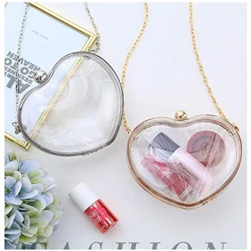 Flada Clear Heart Shape Clutch for Women Evening Bags