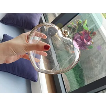 Flada Clear Heart Shape Clutch for Women Evening Bags