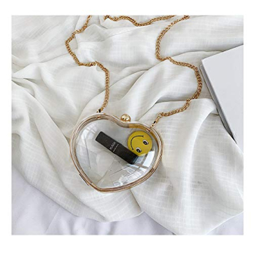 Flada Clear Heart Shape Clutch for Women Evening Bags