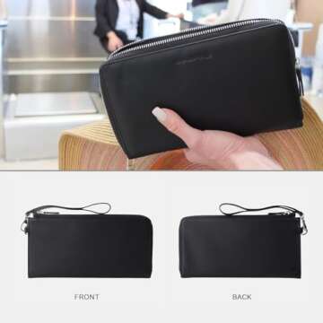 SLNT RFID Blocking Leather Clutch - Stylish & Secure