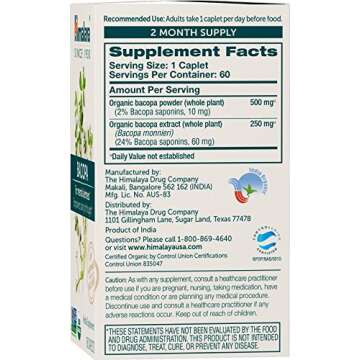 Himalaya Organic Bacopa Monnieri Supplement for Cognition