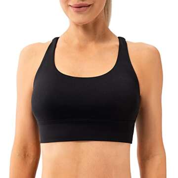 Lavento Women's Strappy Sports Bra Long Line – Medium Support for Energy-Fueled Workouts