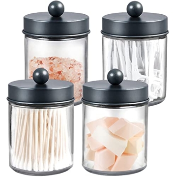 Amolliar 4 Pack Apothecary Jars - Stylish Organizer Set for Home Decor