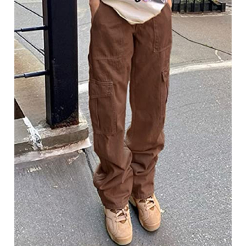 Trendy Y2K Low Waist Cargo Baggy Pants with Pockets