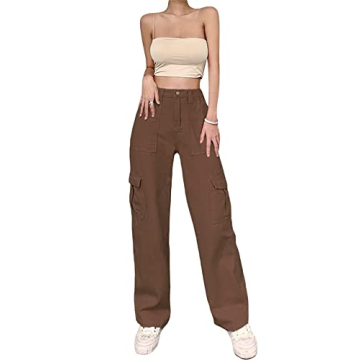 Trendy Y2K Low Waist Cargo Baggy Pants with Pockets