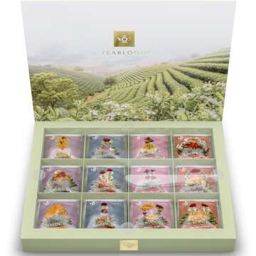 Teabloom Flowering Tea Chest - Curated Collection of 12 Gourmet Flowering Teas - Packaged in Beautif...