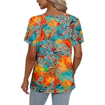 Alaroo Hawaiian V Neck T-Shirts for Women - Floral Design