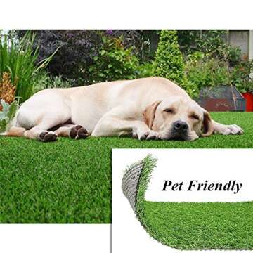 Conscience Trading Artificial Grass Outdoor Rug 3.3 FT X 5 FT (16.5 Square FT) Synthetic Fake Turf L...