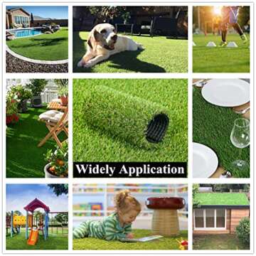 Conscience Trading Artificial Grass Outdoor Rug 3.3 FT X 5 FT (16.5 Square FT) Synthetic Fake Turf Lawn for Patio,Balcony,Pet Mat,Indoor/Outdoor Decor 0.8inch High