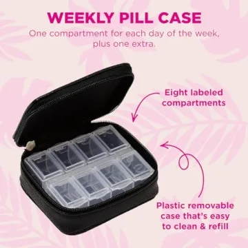 Miamica Zippered Daily Dose Pill Organizer - Stylish & Compact