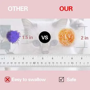 Osvela Cat Ball Toy Cat Toy Pom Pom Sparkle Fuzzy Balls 2 Inches Interactive Cat Toy Assorted Color 12 Pack