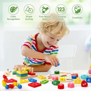 Qizebaby Montessori Toy Set 6PCS for 2-6 Year Olds