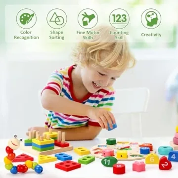 Qizebaby Montessori Toy Set 6PCS for 2-6 Year Olds