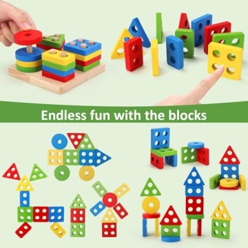 Qizebaby Montessori Toy Set 6PCS for 2-6 Year Olds