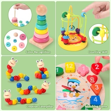 Qizebaby Montessori Toy Set 6PCS for 2-6 Year Olds