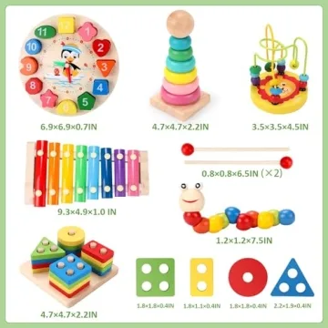 Qizebaby Montessori Toy Set 6PCS for 2-6 Year Olds