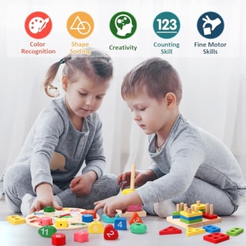 Qizebaby Montessori Toy Set 6PCS for 2-6 Year Olds