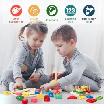 Qizebaby Montessori Toy Set 6PCS for 2-6 Year Olds