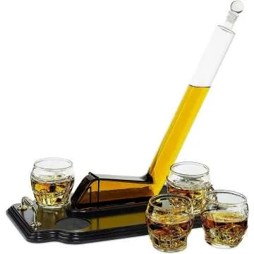Hockey Wine & Whiskey Decanter Set for Fans