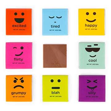 Valentines Chocolate Tabs, Gourmet Chocolate Gift Box, Moodibars by Astor Chocolate,18 Mood Chocolat...