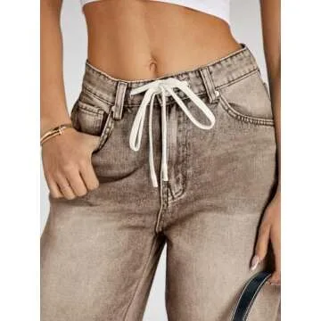 Stylish PLNOTME Women’s High Waisted Baggy Jeans