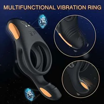 Vibrating Cock Ring with Clitoral Vibrator - 10 Vibration Modes for Couples