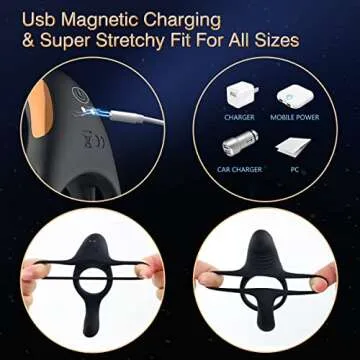 Vibrating Cock Ring with Clitoral Vibrator, 10 Modes