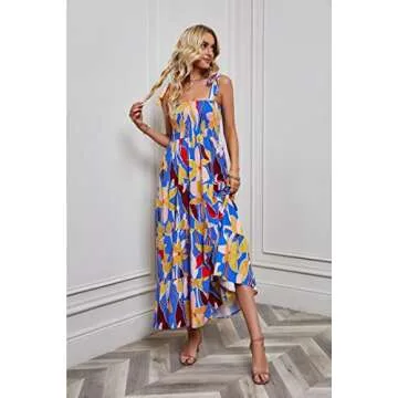 Kinstell Women's Spaghetti Strap Summer Boho Dress