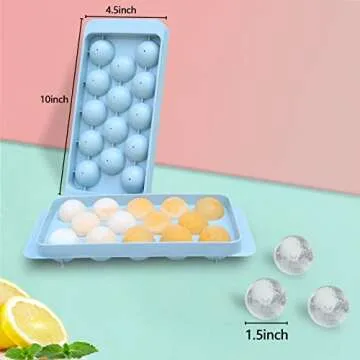 Kitoulea Small Round Ice Cube Tray with Lid for Freezer BPA-Free Ice Ball Maker Mold Easy Release Circle Ice Cube Trays 1.5in X 28PCS Sphere Ice Cubes for Cocktail, Whiskey, Coffee